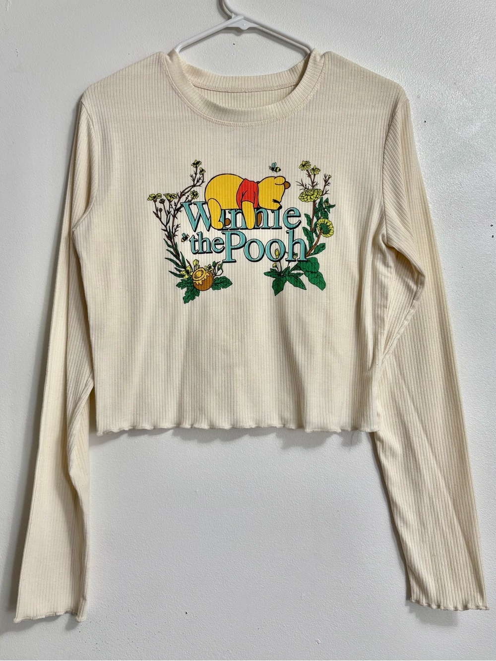 Disney Cream Ribbed Winnie the Pooh Long-Sleeve Tee